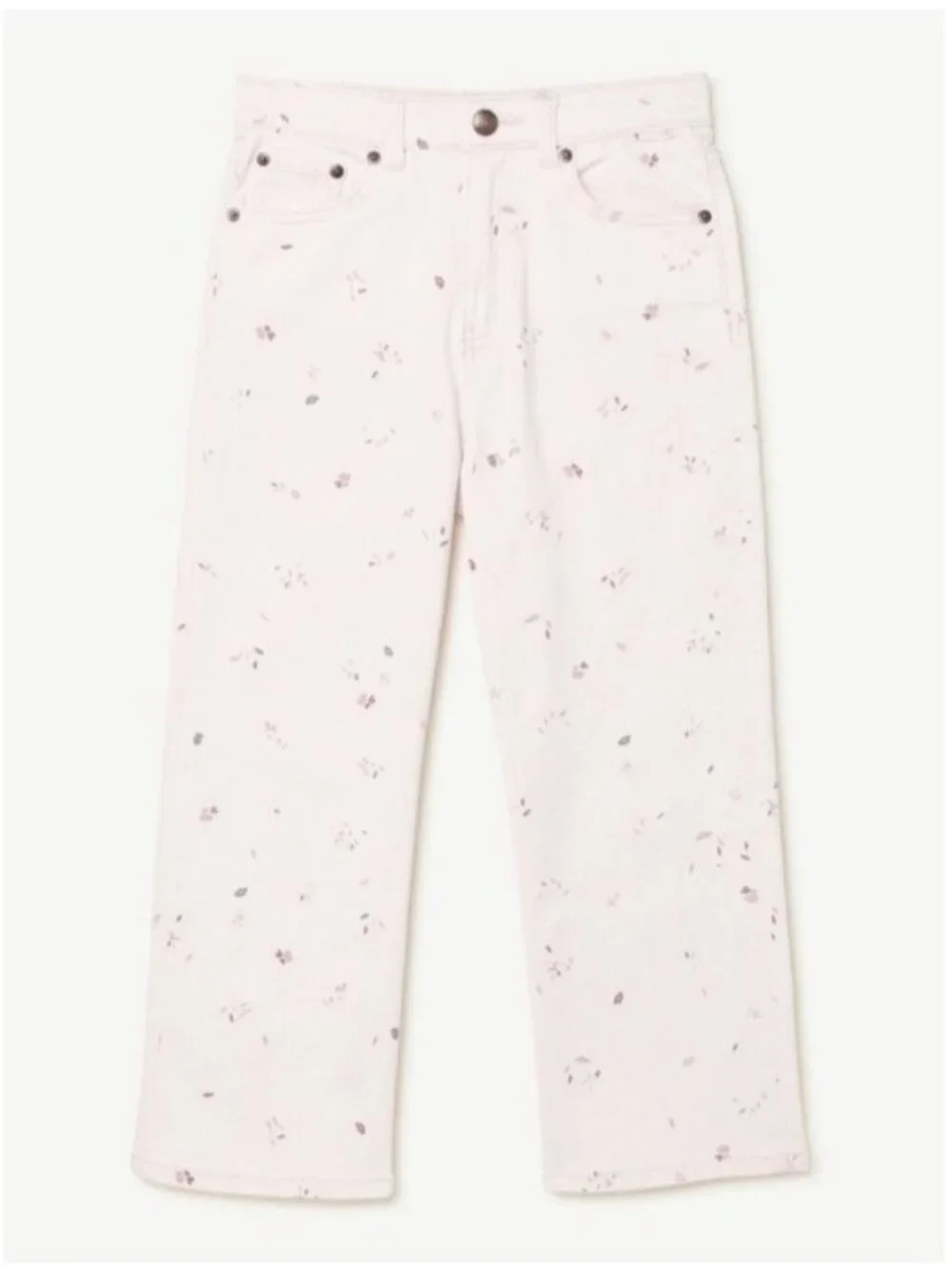 Gils Cream Orchid Floral Wide Leg Jeans, Free Assembly Size 12